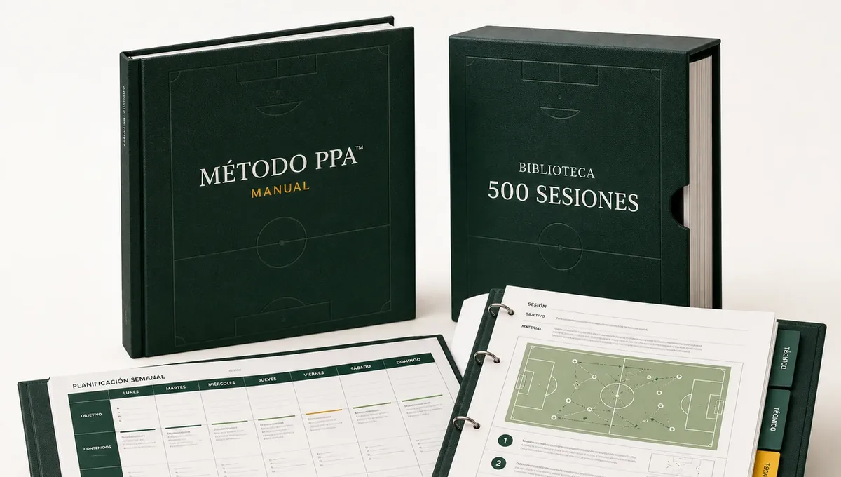 Manual del Método PPA, biblioteca de 500 sesiones y fichas visuales de planificación